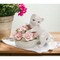 Ceramic Kitten With Flowers Pot Figurine, Home Decor Gift Idea or Home Décor